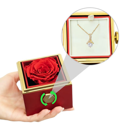 Alluring Beauty with Rotating Rose Gift Box - Luxury Gift For Her