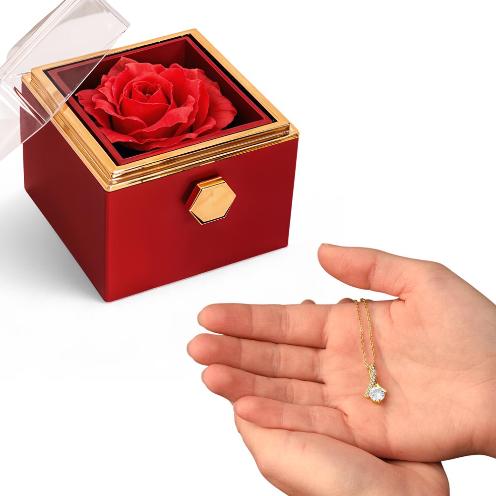 Alluring Beauty with Rotating Rose Gift Box - Luxury Gift For Her