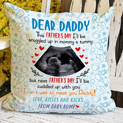 Personalized Gift For Expecting Dad Father's Day From Baby Bump Pillow