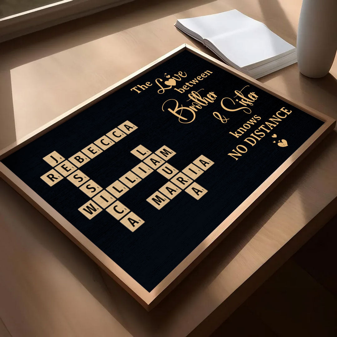 No Distance Love Crossword Puzzle Poster Personalized Gift For Family