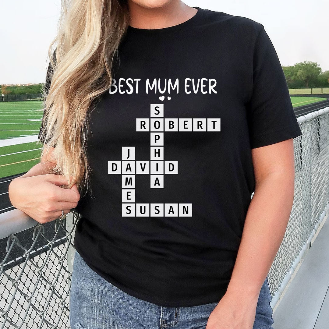 Best Mum Ever Crossword Shirt Personalized Gift For Mother
