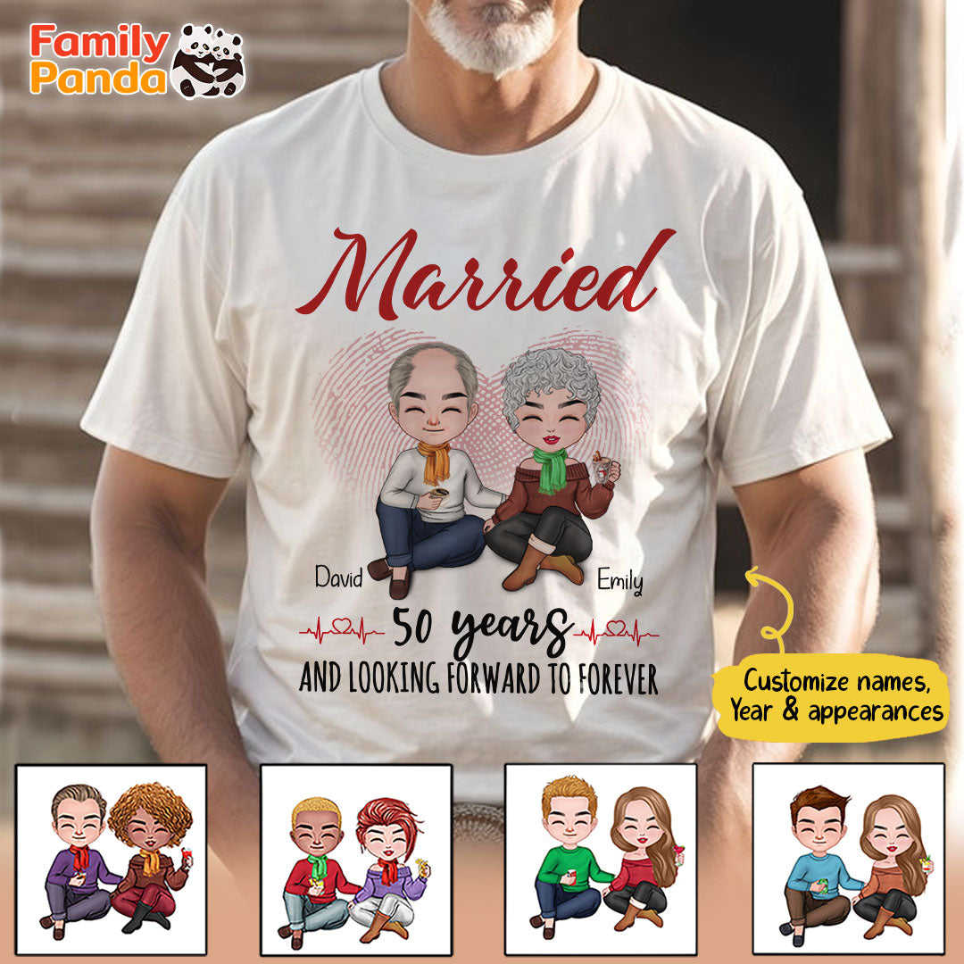 Married 50 Years Matching T-shirt Personalized Anniversary Gift For Couple