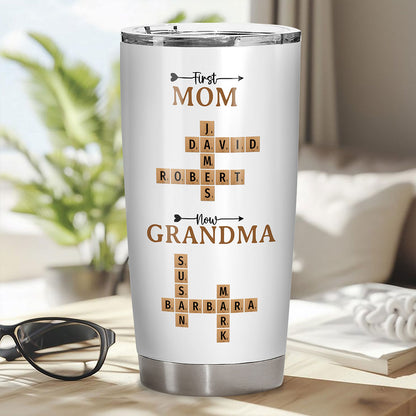 Now Grandma Crossword Puzzle Fat Tumbler Personalized Gift For Grandma