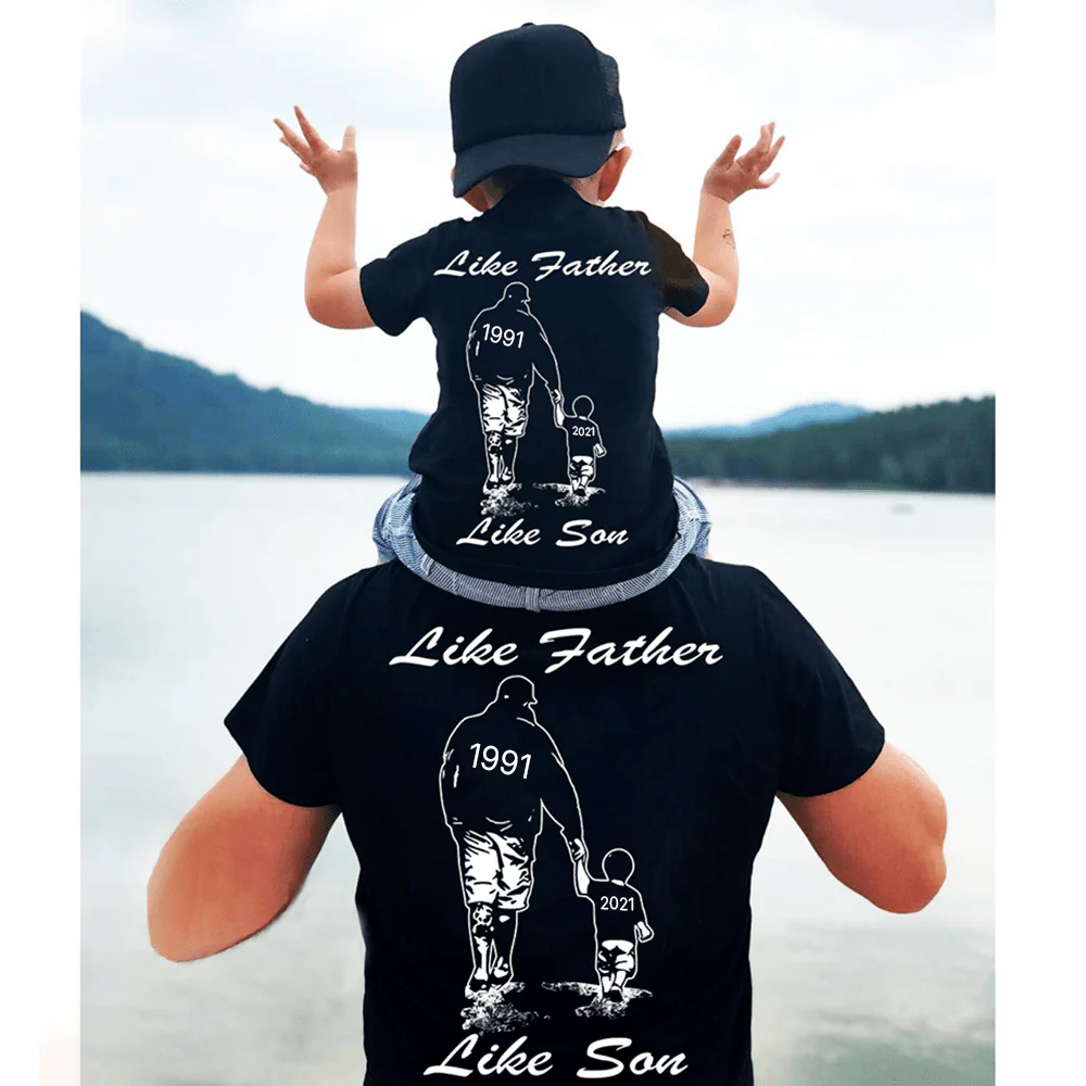 Like Father Like Son T-Shirts Personalized Gift For Dad And Son