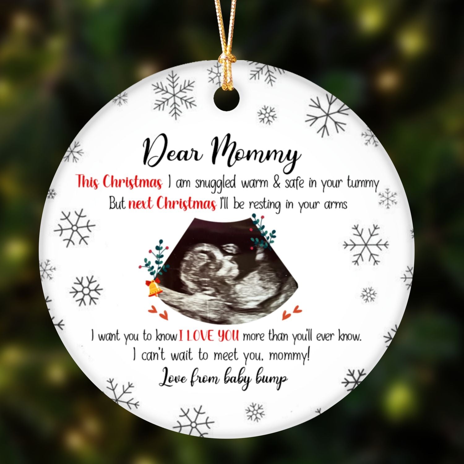 Christmas For Mommy To Be I Love You From Bump Personalized Ornament