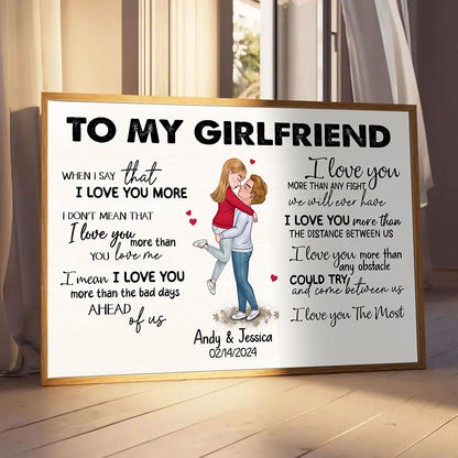When I Say I Love You More Personalized Poster Romantic Gift For Girlfriend