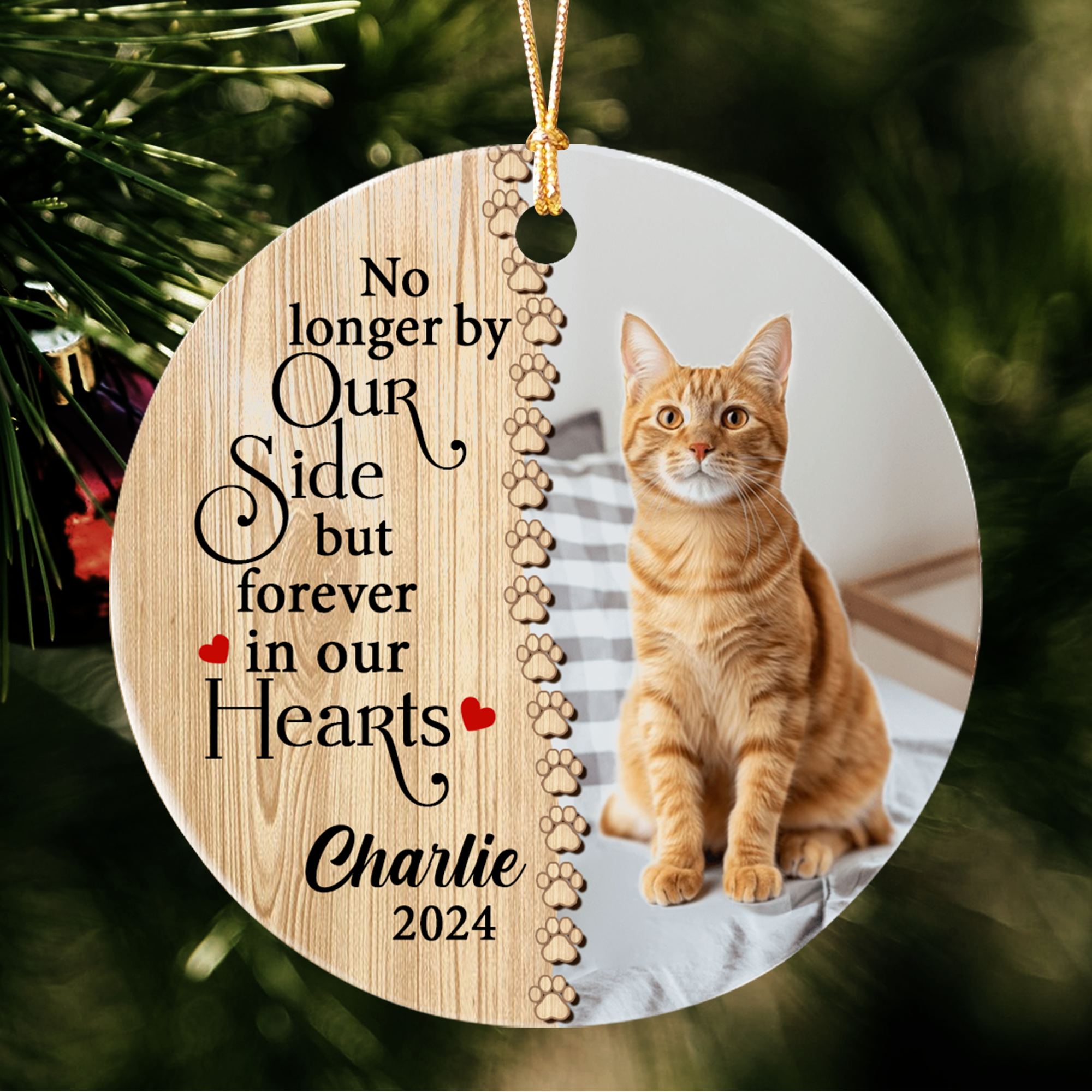 Forever In Our Hearts Meaningful Ornament Memorial Personalized Gift