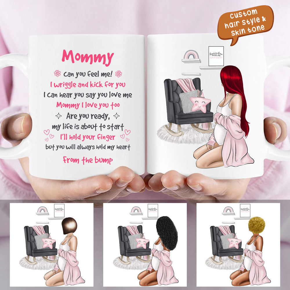Personalized Mommy Can You Feel Me Mug