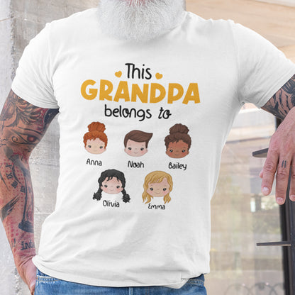 This Awesome Papa Belongs To Kids T-shirt Personalized Gift For Grandpa