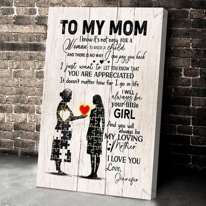 You Are Appreciated Mother Canvas Personalized Gift For Mom
