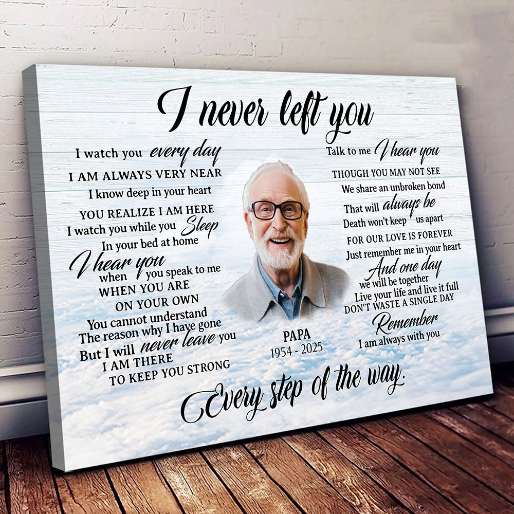 Personalized Image I Never Left You Memorial Christmas Gift Canvas