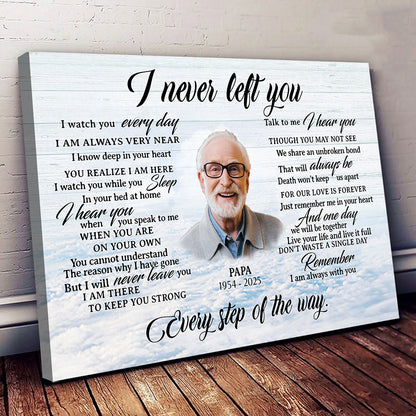 Personalized Image I Never Left You Memorial Christmas Gift Canvas