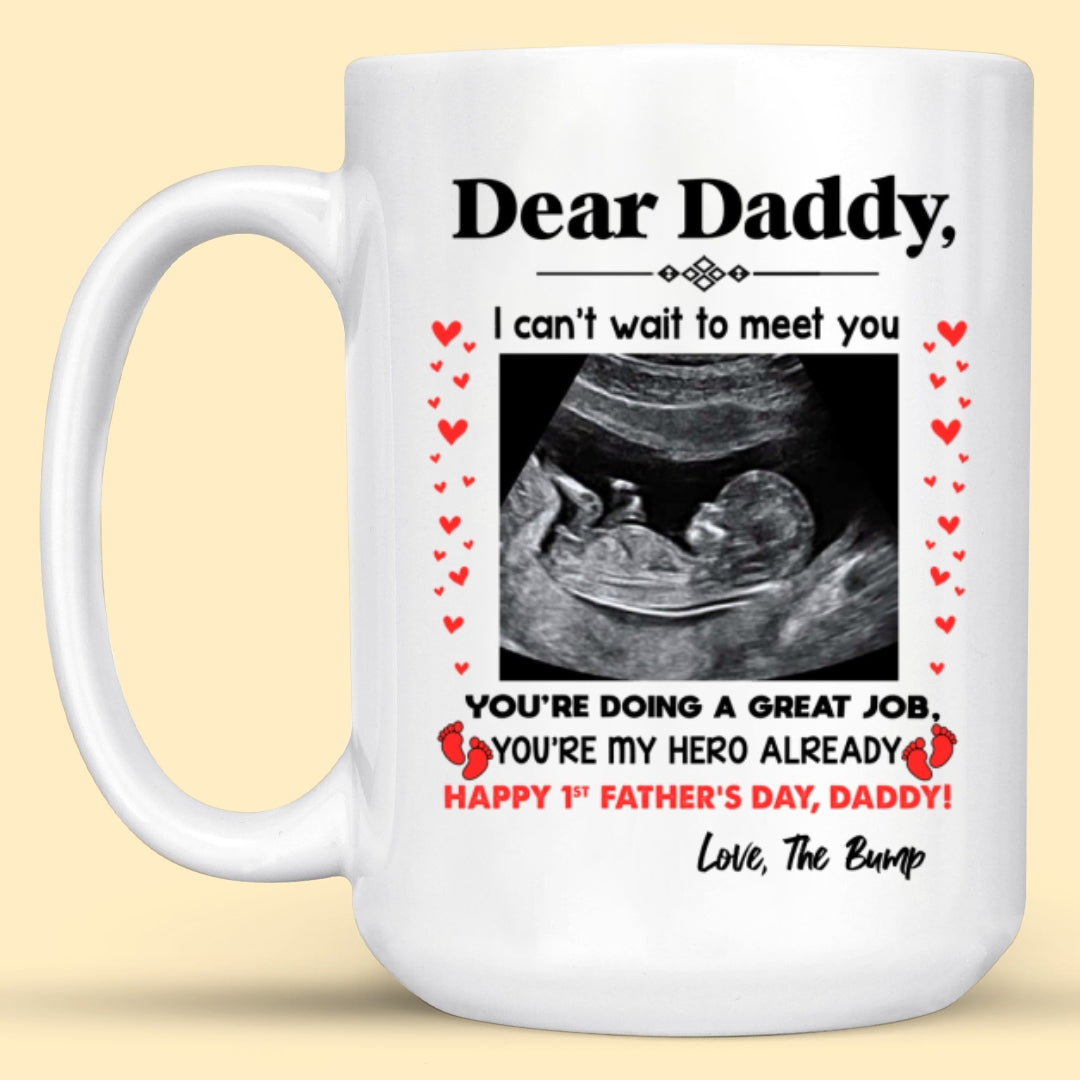 Personalized Happy 1st Father's Day From The Bump Mug Gift For New Dad