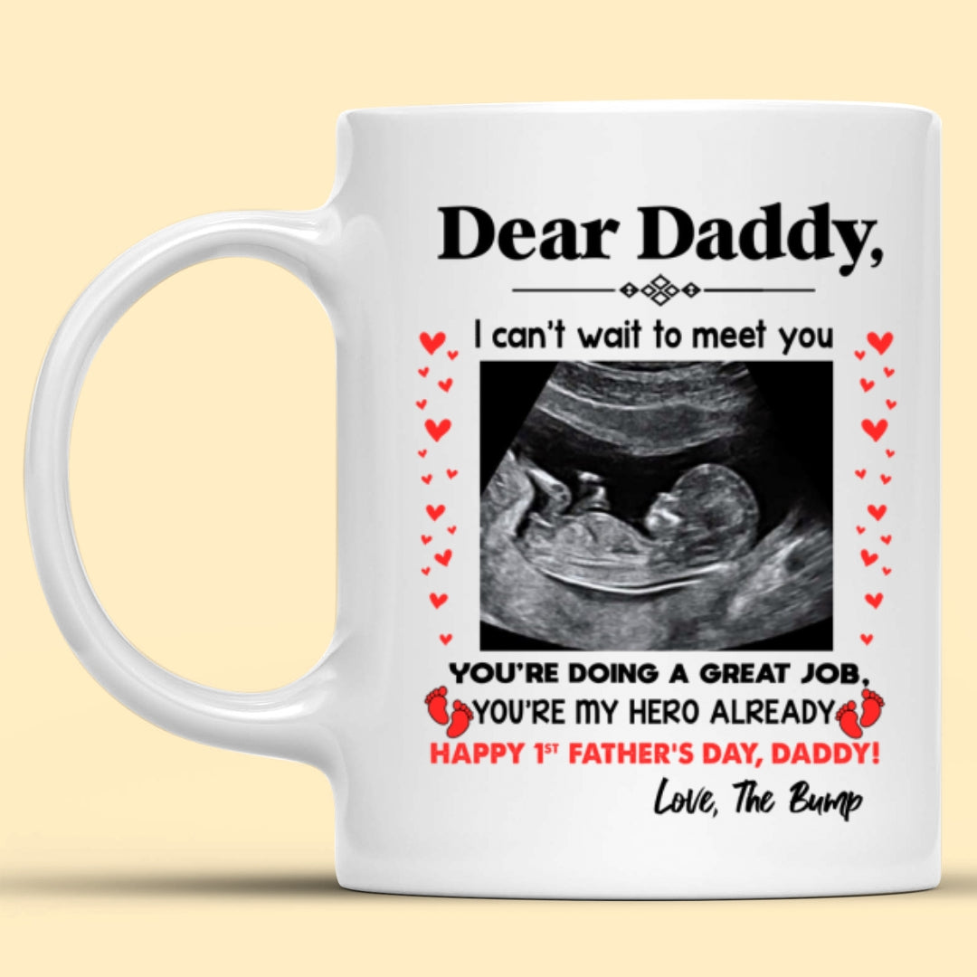 Personalized Happy 1st Father's Day From The Bump Mug Gift For New Dad