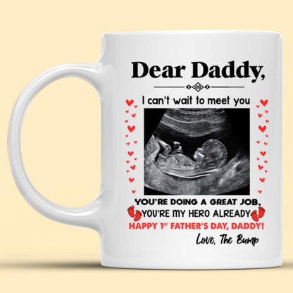 Personalized Happy 1st Father's Day From The Bump Mug Gift For New Dad