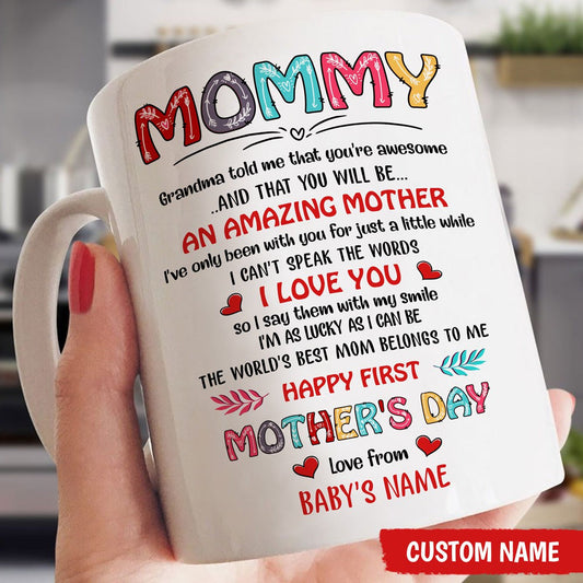 Personalized Grandma Said Mommy Awesome Mug First Mother's Day Gift For New Mom