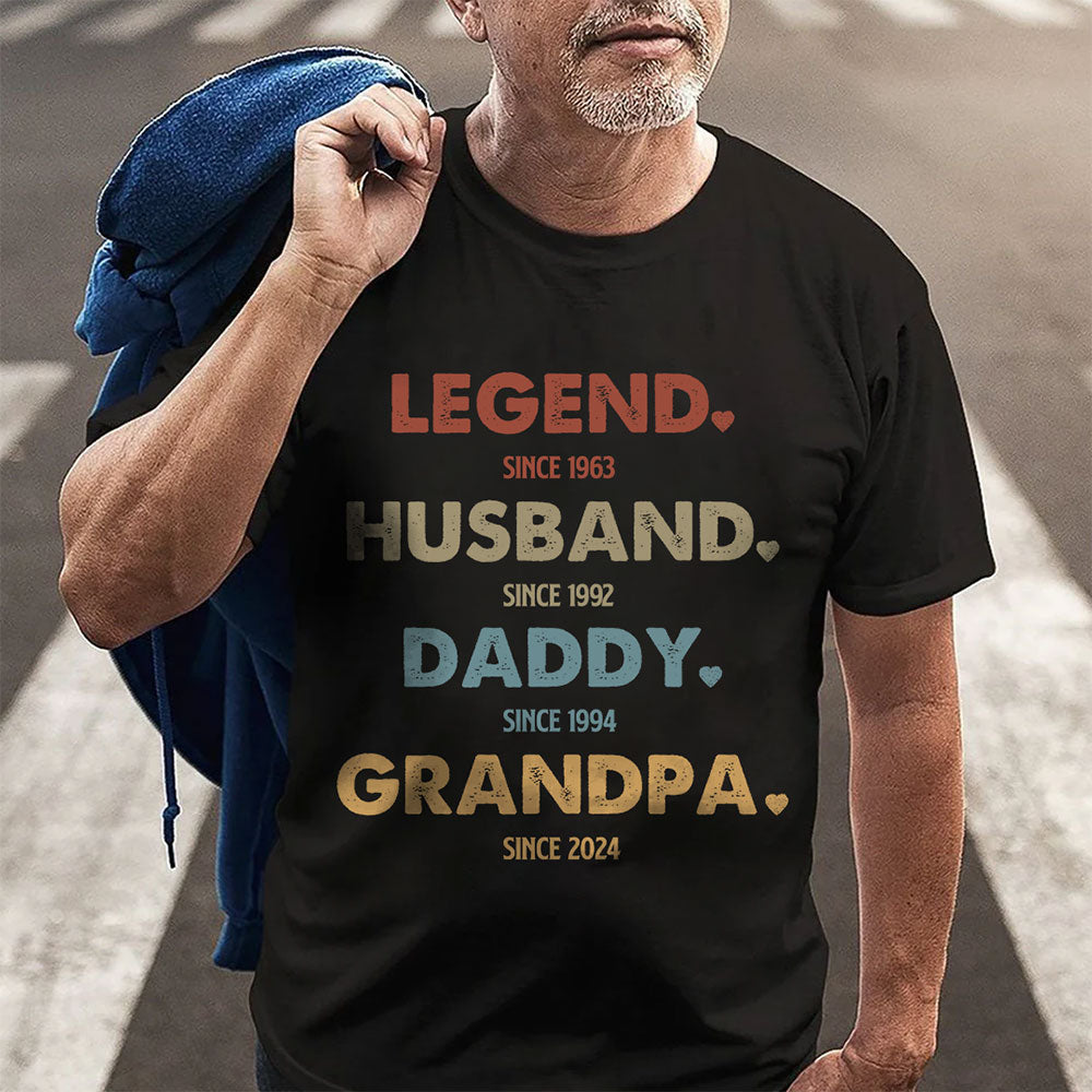 Grandpa Legend Husband Daddy Vintage Personalized Shirt