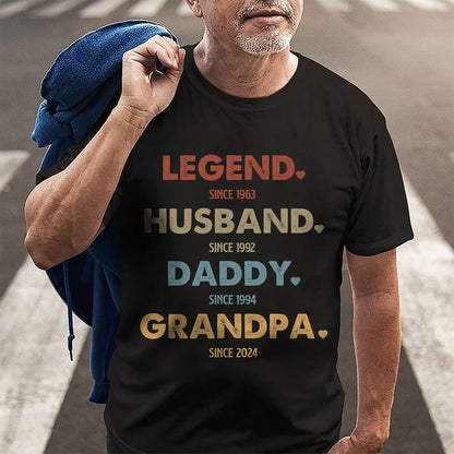 Grandpa Legend Husband Daddy Vintage Personalized Shirt