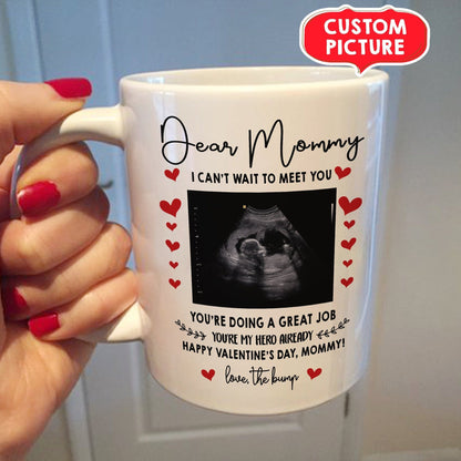 Personalized Mommy Happy Valentine's Day The Bump Mug Gift For Mom