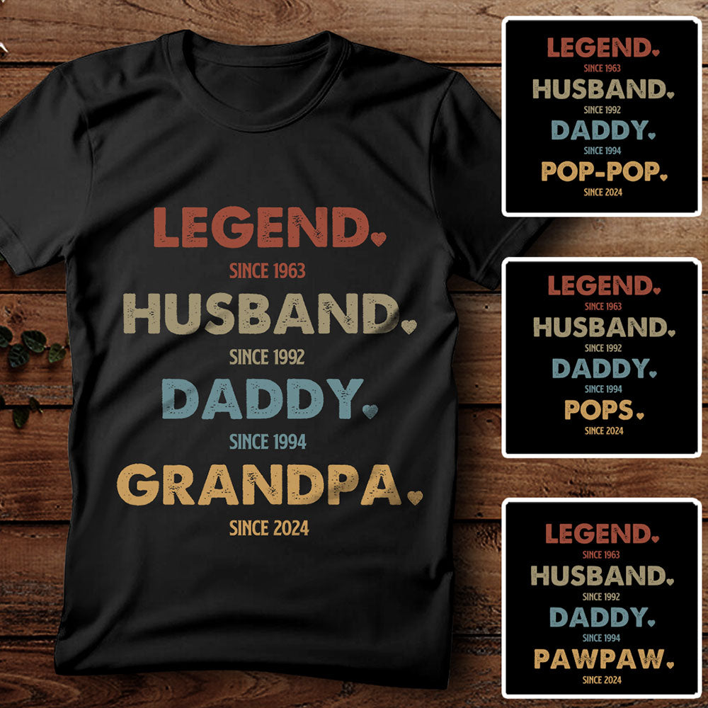 Grandpa Legend Husband Daddy Vintage Personalized Shirt