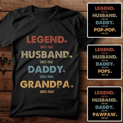 Grandpa Legend Husband Daddy Vintage Personalized Shirt