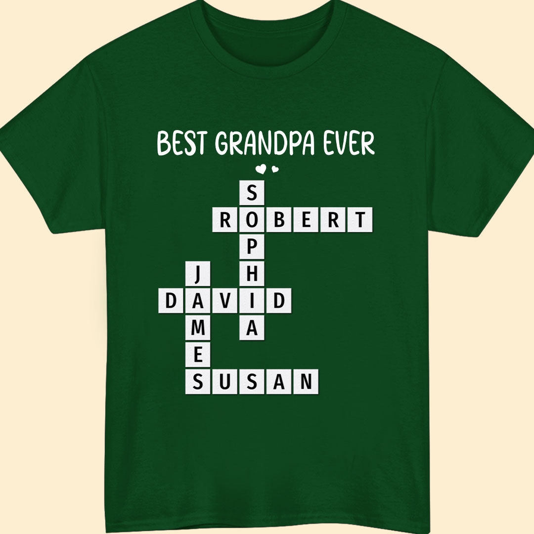 Best Grandpa Ever Crossword Shirt Personalized Gift For Dad