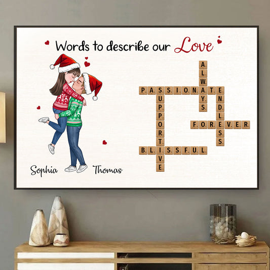 Words To Describe Our Love Crossword Puzzle Personalized Poster For Couple