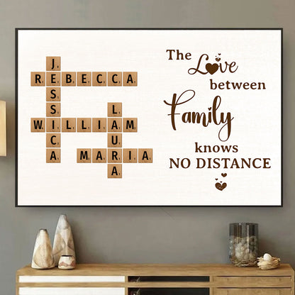 No Distance Love Crossword Puzzle Poster Personalized Gift For Family