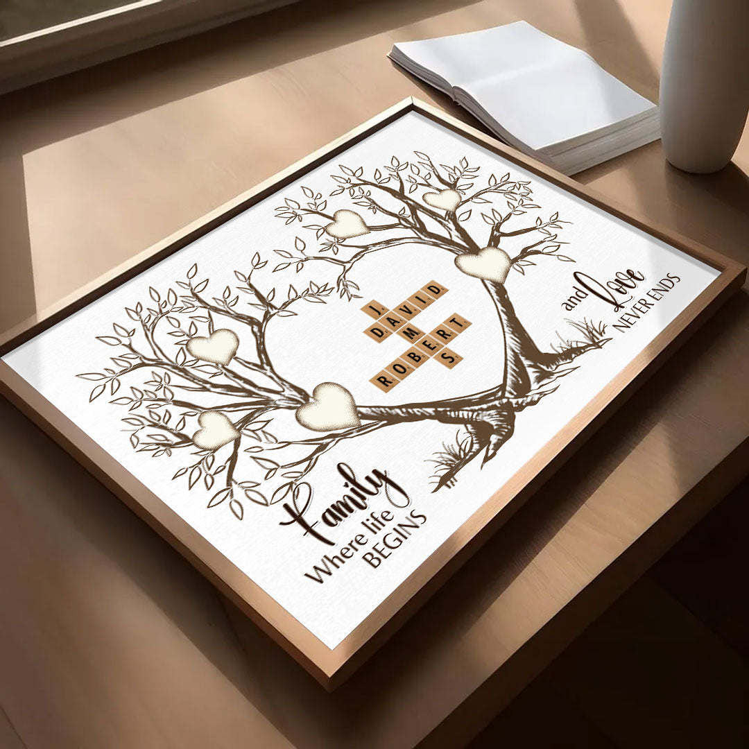Love Never Ends Crossword Puzzle Poster Personalized Gift For Family