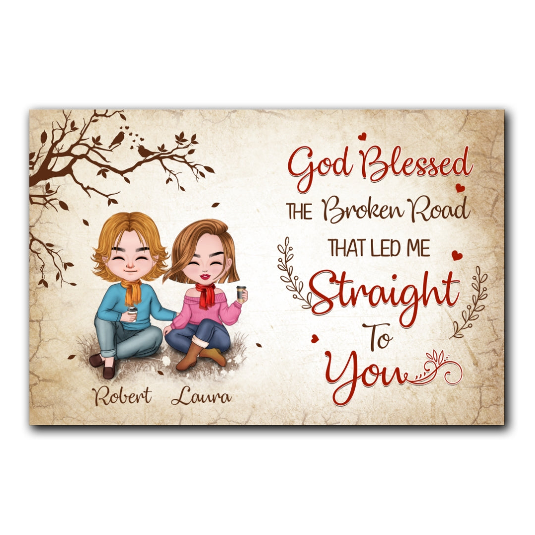 God Blessed Couple Canvas Personalized Gifts For Him For Her