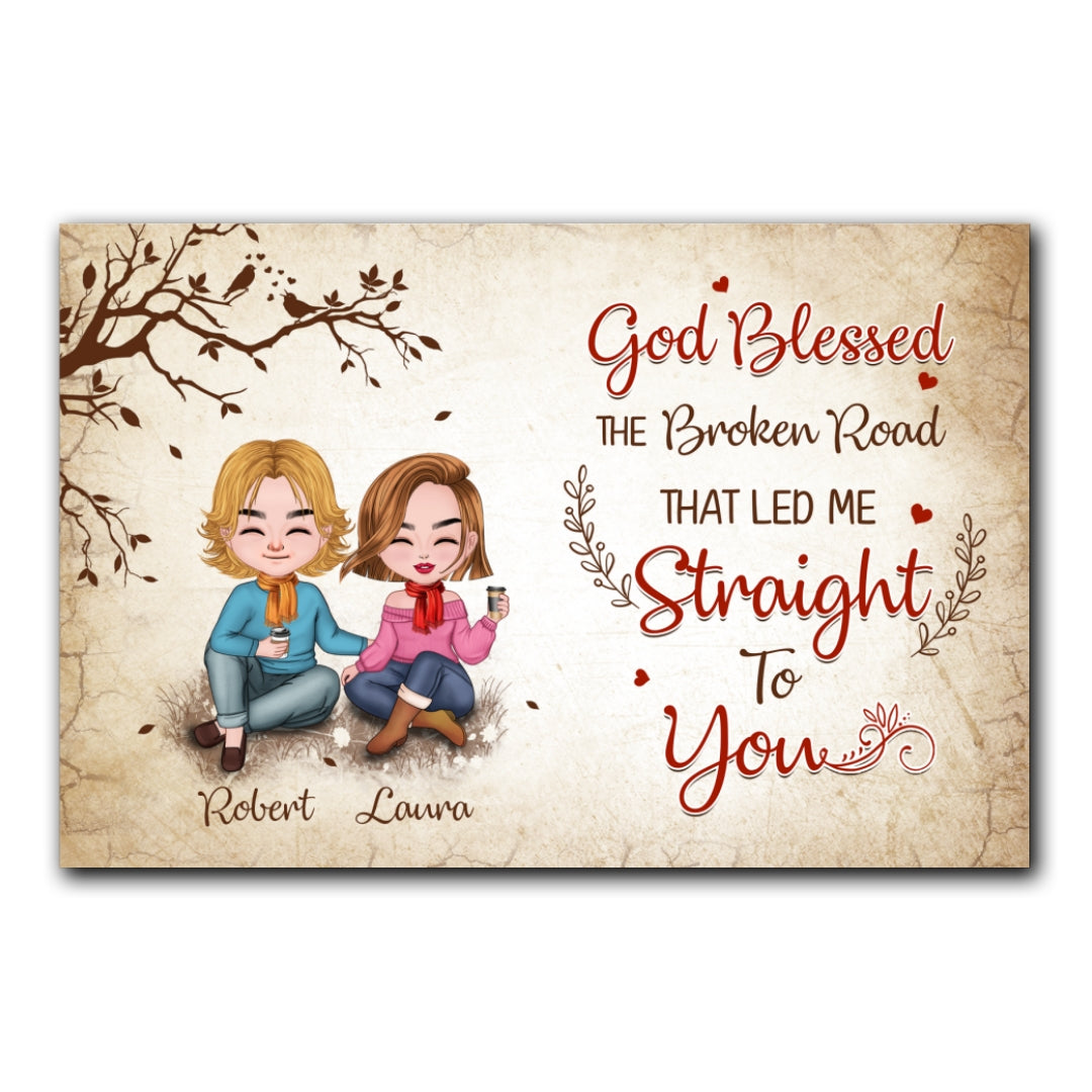 God Blessed Couple Canvas Personalized Gifts For Him For Her