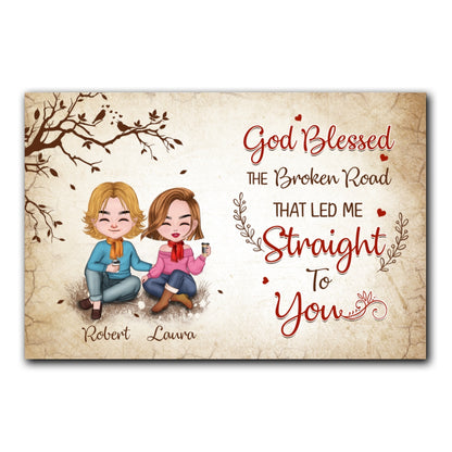God Blessed Couple Canvas Personalized Gifts For Him For Her