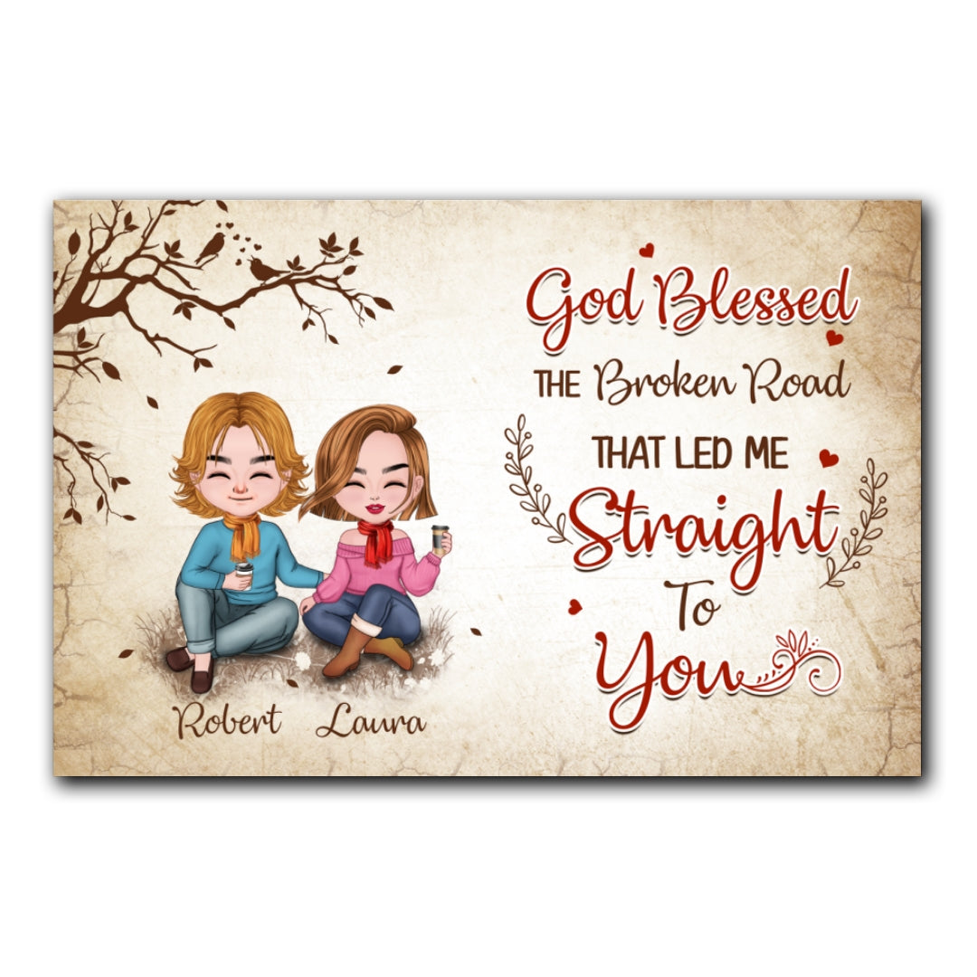 God Blessed Couple Canvas Personalized Gifts For Him For Her