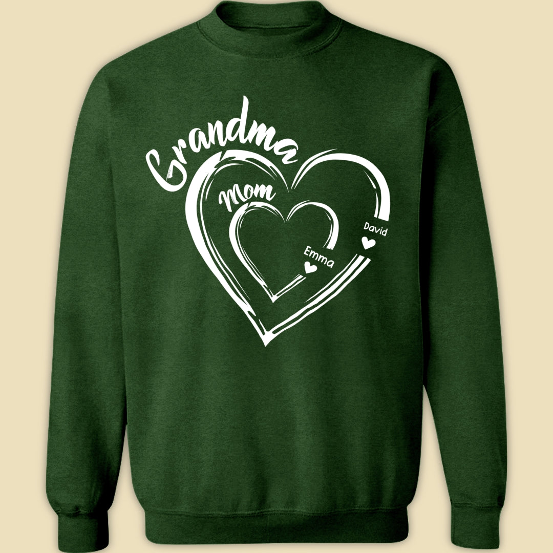 Grandma Mom Heart Meaningful T-shirt Personalized Gift For Grandma