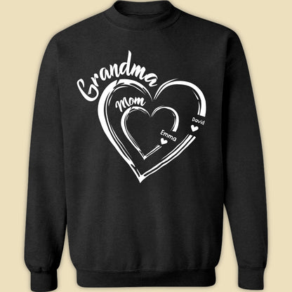 Grandma Mom Heart Meaningful T-shirt Personalized Gift For Grandma