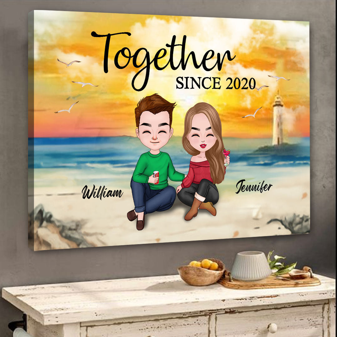 Together Since Canvas Personalized Gift For Couple