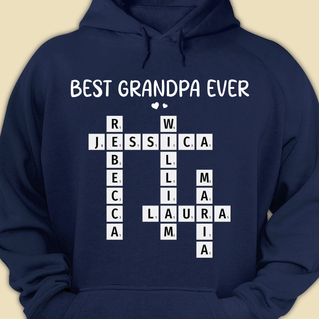 Best Grandpa Ever Crossword Shirt Personalized Gift For Dad