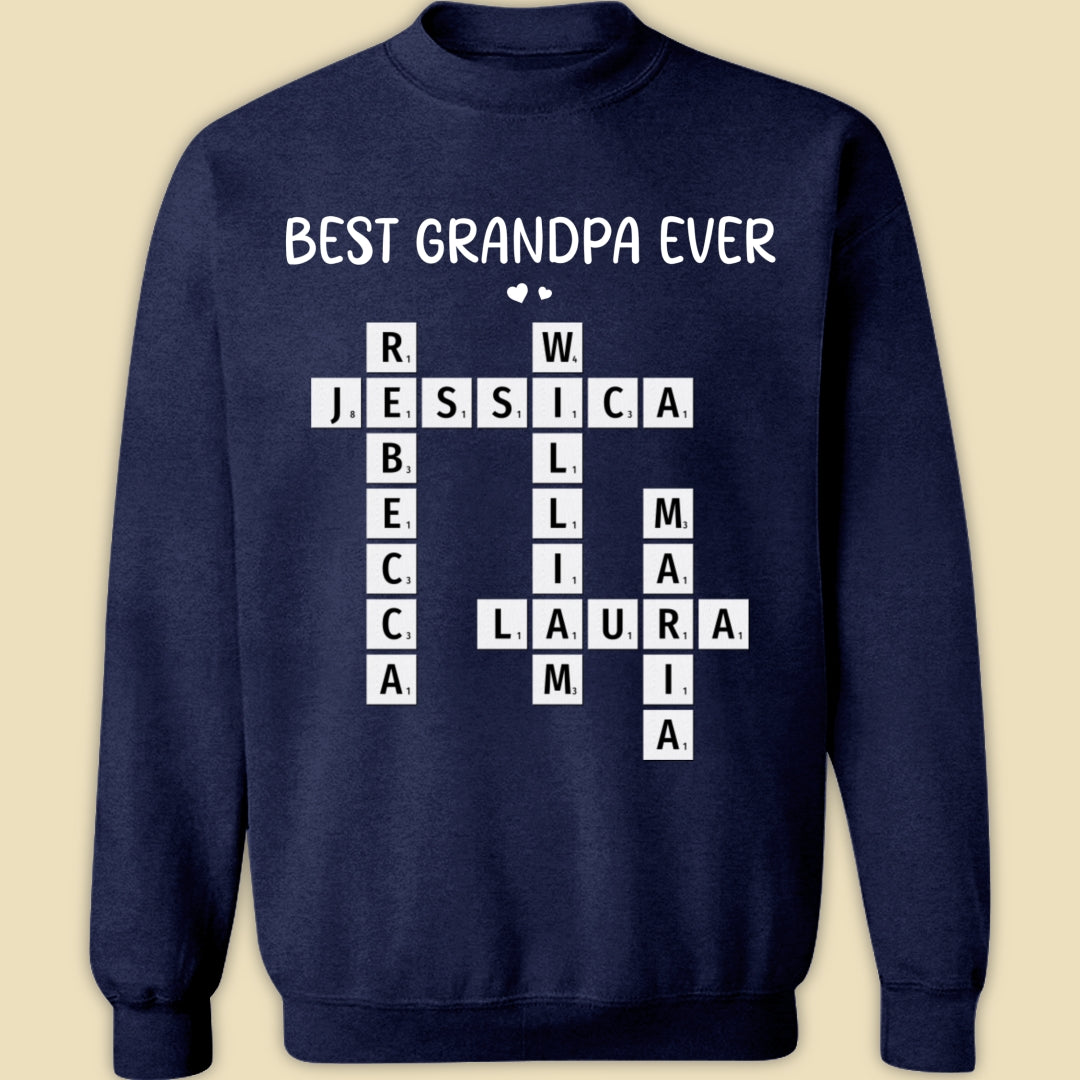 Best Grandpa Ever Crossword Shirt Personalized Gift For Dad