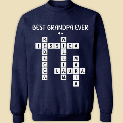 Best Grandpa Ever Crossword Shirt Personalized Gift For Dad