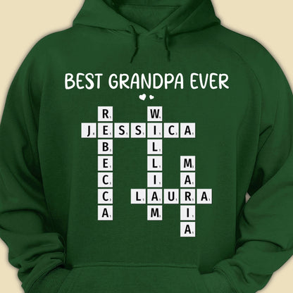 Best Grandpa Ever Crossword Shirt Personalized Gift For Dad