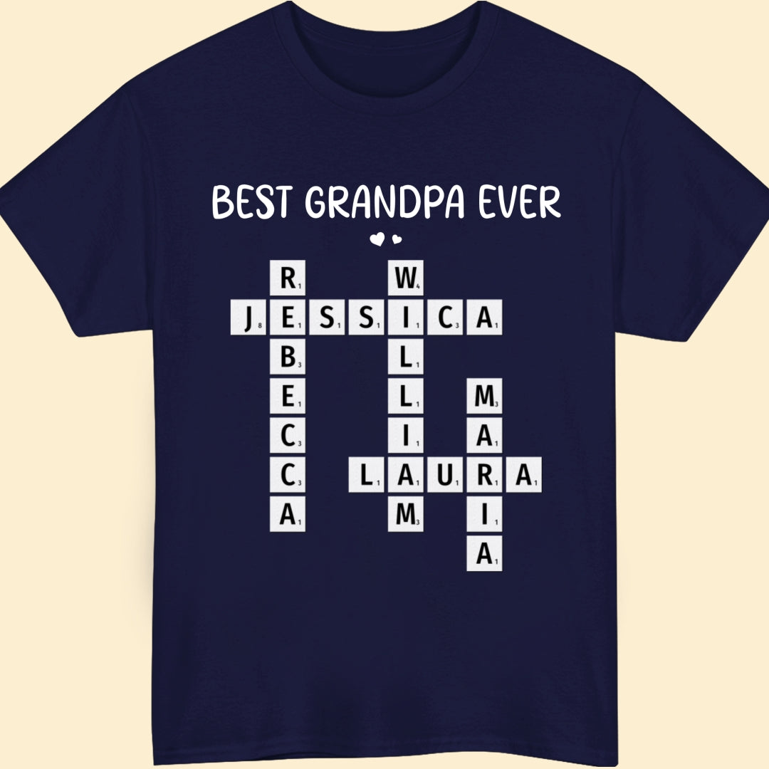 Best Grandpa Ever Crossword Shirt Personalized Gift For Dad