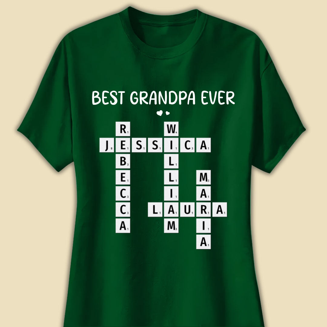 Best Grandpa Ever Crossword Shirt Personalized Gift For Dad