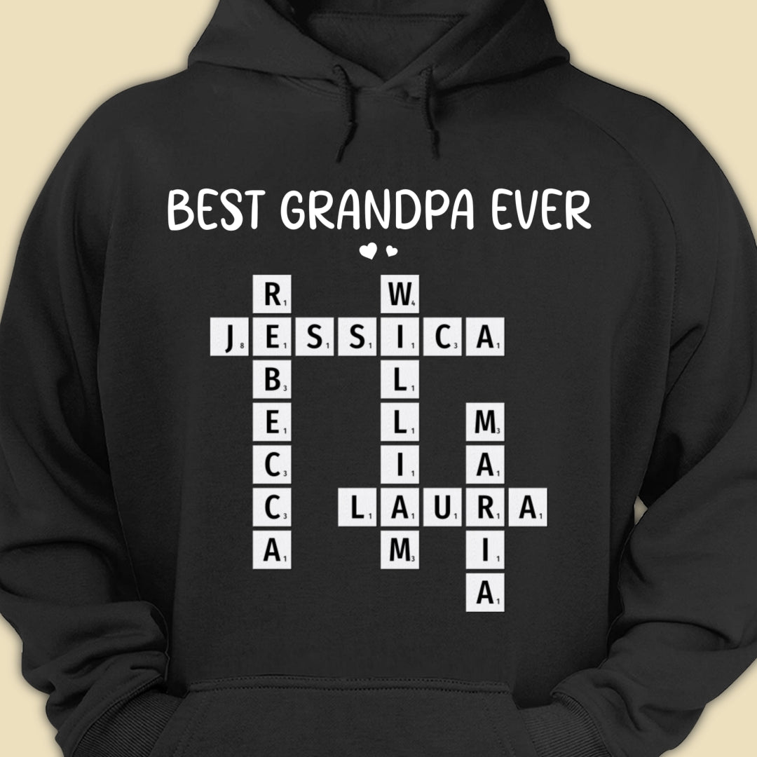Best Grandpa Ever Crossword Shirt Personalized Gift For Dad
