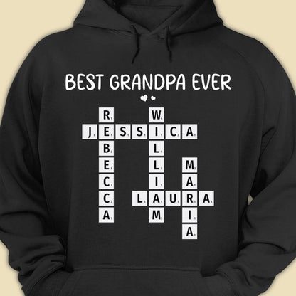 Best Grandpa Ever Crossword Shirt Personalized Gift For Dad