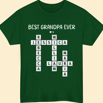 Best Grandpa Ever Crossword Shirt Personalized Gift For Dad