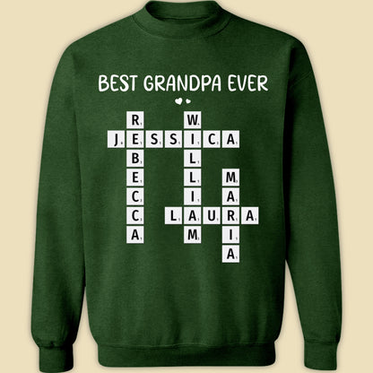 Best Grandpa Ever Crossword Shirt Personalized Gift For Dad
