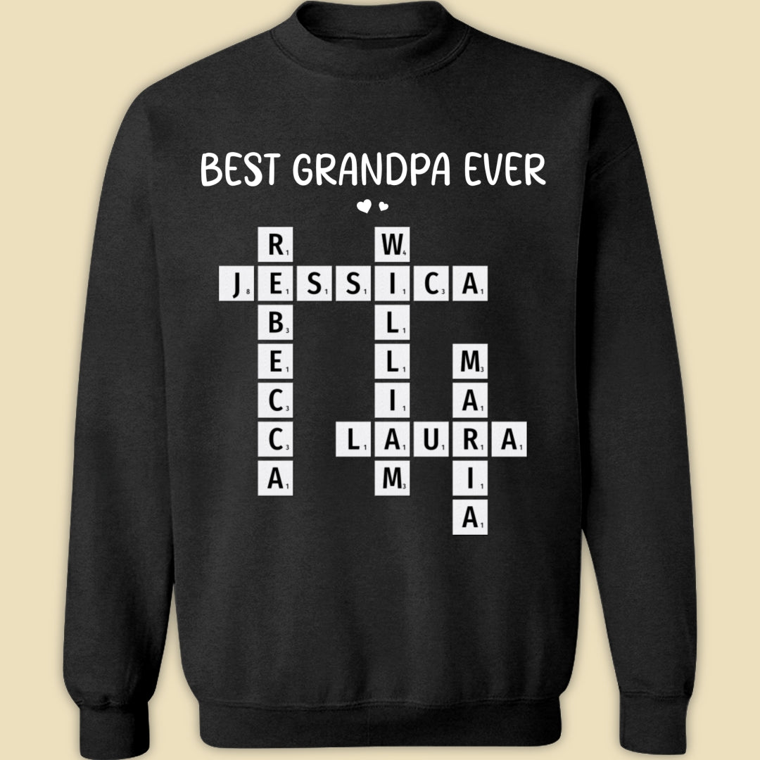 Best Grandpa Ever Crossword Shirt Personalized Gift For Dad