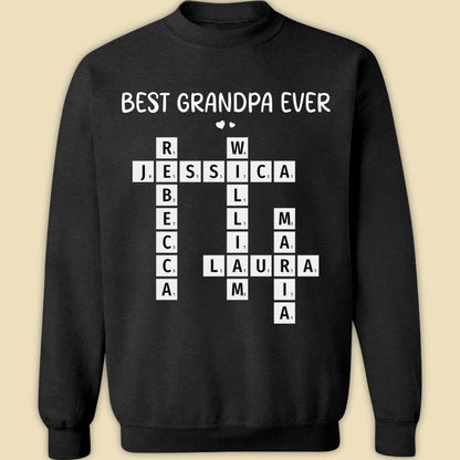 Best Grandpa Ever Crossword Shirt Personalized Gift For Dad