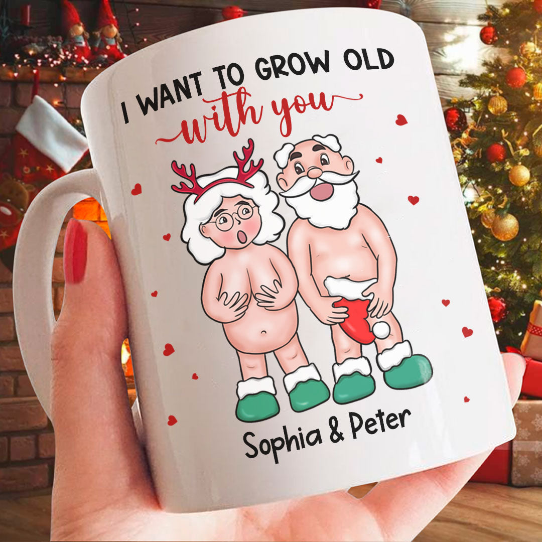 Personalized Funny Want To Grow Old Christmas Gift For Couple Mug