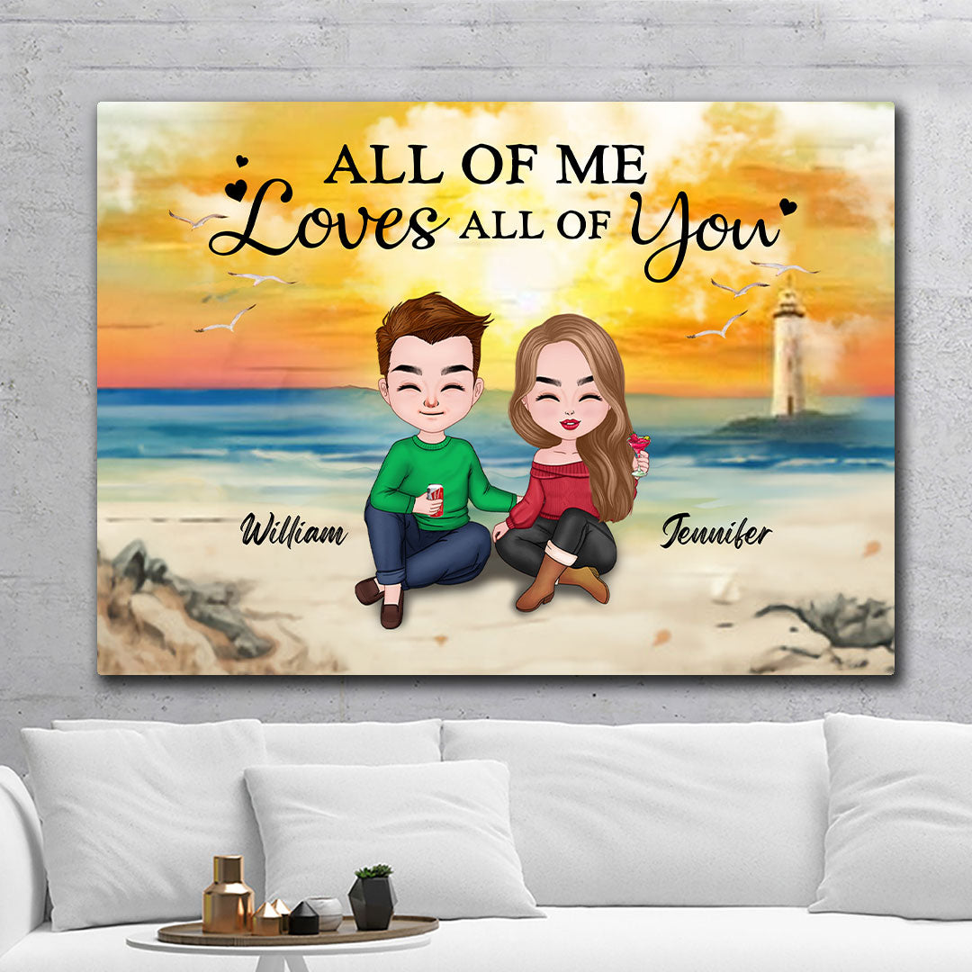 All Of Me Loves All Of You Canvas Personalized Gift For Couple
